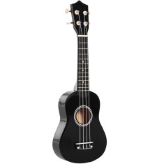 HOMCOM Ukulele soprano z 21 palci za začetnike, ukulele iz lesa z strunami iz najlona, plektro in rezervna struna, črno