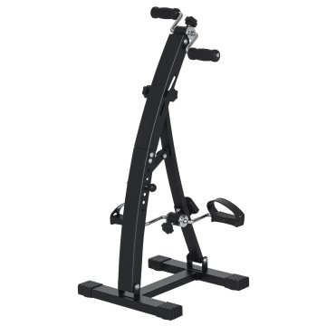 HOMCOM Pedalni stroj za noge in roke z LCD zaslonom, nastavljiva višina in intenzivnost, pedalni stroj za vadbo iz jekla, EVA in PP, 40x42.5x100 cm, črn