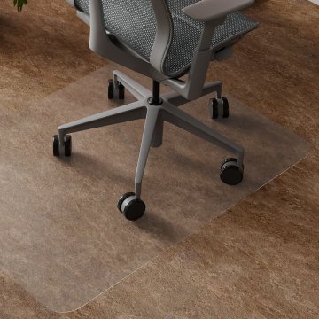 HOMCOM Podloga za zaščito tal 120x90 cm prozorna, preproga za pisarniški stol iz plastike