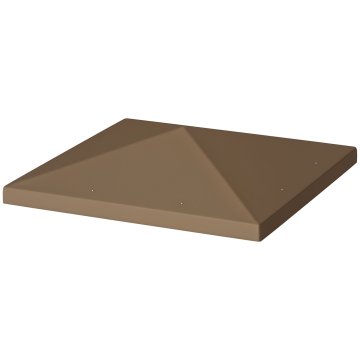 OUTSUNNY Nadomestna streha za gazebo 3x3 m za vrt, vodoodporna tkanina za gazebo iz oxford tkanine 600D 370 G/M² anti-uv 30+ z 8 drenažnimi luknjami, rjava.