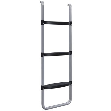 SPORTNOW Lestev za elastični trampolin z 3 ali 2 stopnicami iz jekla, nastavljiva višina z univerzalnim priključkom, 97x32cm, srebrna