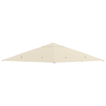 OUTSUNNY Nadomestna streha za vrtni gazebo 3x3 M, vodoodporno platno za gazebo iz poliestra 180G/M² z 8 drenažnimi luknjami in zračniki, samo prevleka, 298x298 cm, kremna