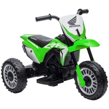 HOMCOM Moto kros električni za otroke licenca honda CRF450RL s 3 kolesi s hupo, moto igrača iz PP in kovine, 71x40.5x43.5 cm, zelena