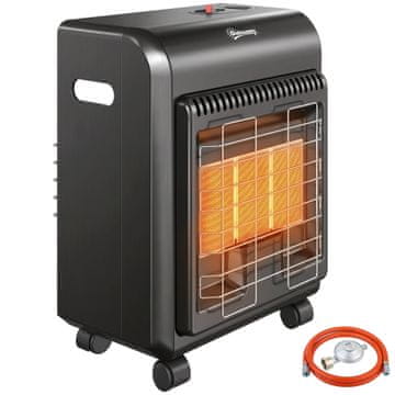 OUTSUNNY Notranji plinski grelnik 4.2 KW, prenosni propanski plinski štedilnik, 3 stopnje moči, ODS, samodejni izklop, protiprevrnitev, 4 kolesa, za garažo hišo delavnico