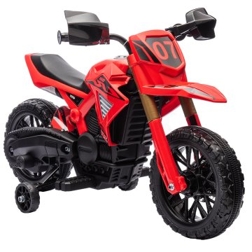 AIYAPLAY Električni motor za otroke 3-8 let z 12V dvojnimi motorji, električni skuter s kolesci, hupa in zvok zaganjanja, 3 KM/H, nosilnost 30KG, rdeča