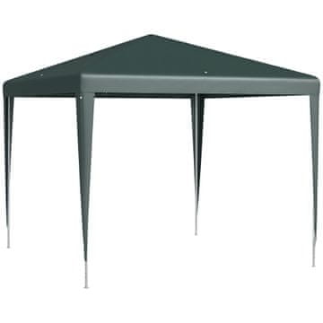 OUTSUNNY Vrtni gazebo 2.7x2.7 m s količki in vrvmi, zunanji gazebo iz jekla in PE, za vrt, zabave, kampiranje, temno zelena