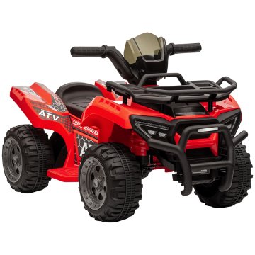 HOMCOM Električni štirikolesnik za otroke z polnilno baterijo 6V, pospeševalni gumb, starost 18-36 mesecev, 70x42x45cm, rdeča