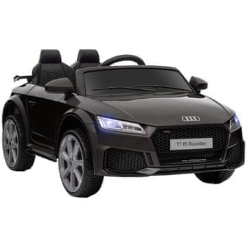 HOMCOM Električno avto za otroke 3-5 let 12V 3Km/h licenca AUDI TT, električno avto za otroke z 2 motorjema, daljinski upravljalnik 2.4G, klakson, glasba in LED luči, črno