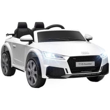 HOMCOM Električni avtomobil za otroke 3-5 let 12V 3Km/h licenca AUDI TT, električni avtomobil za otroke z 2 motorjema, daljinski upravljalnik 2.4G, trobenta, glasba in led-žarometi, bel