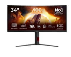 AOC CU34G4 34" Fast VA WQHD 180Hz ukrivljen gaming monitor 