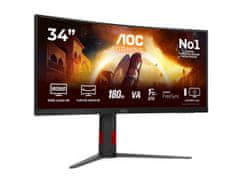 AOC CU34G4 34" Fast VA WQHD 180Hz ukrivljen gaming monitor 