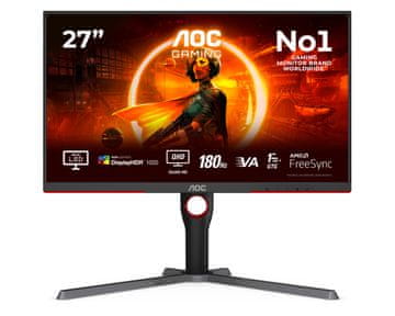 AOC Q27G3XMN/BK 27 " MiniLED QHD 180Hz 1ms gaming monitor