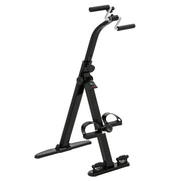 SPORTNOW Zložljiv rehabilitacijski pedalir za noge in roke, rehabilitacijsko sobno kolo za starejše z LCD zaslonom, masažni pedali, nastavljiva višina krmila, črna