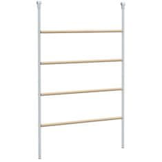 PAWHUT 4-Nivojski gredi za kokoši, leseni in pocinkani jekleni gredi za kokoši, lestev za kokošnjak za 4-6 kokoši, 140x86x2.5 cm, barva lesa