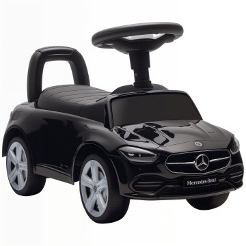 AIYAPLAY Otroški avto za prve korake z licenco Mercedes Benz z hupo in prostorom za shranjevanje, otroški avto iz PP in jekla, 65x28x39 cm, črna