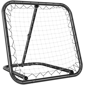 HOMCOM Mreža za odboj nogometa, zložljiva nogometna mreža za odboj z nastavljivim kotom iz kovine, za trening baseballa in odbojke, 78x84x65-78 cm, črna