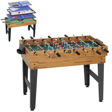 SPORTNOW Miza za več iger 13 v 1, večnamenska igralna miza z nogometom na mizi, biljardom, ping pongom, hokejem na ledu, obroči, šahom, backgammonom, damo, bowlingom itd. za odrasle in otroke, dom in šola