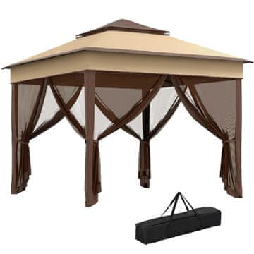 OUTSUNNY Zložljiv gazebo pop up z odstranljivimi mrežami proti komarjem, nastavljivo višino in torbo za prenos, gazebo za zunanjo uporabo iz jekla in oxford tkanine, UV 30+, za vrt, zabave, kampiranje