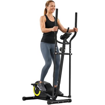 SPORTNOW Eliptični trenažer za dom, tihi magnetni eliptični trenažer z 8 stopnjami upora, aplikacija bluetooth, senzor pulza, monitor LCD, nedrseči pedali, držalo za telefon, kolesa, maks 120 kg