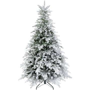 HOMCOM Božično drevo zasneženo s 1321 negorljivimi vejami, umetno božično drevo iz plastike in kovine, Ø115x180 cm, zelena