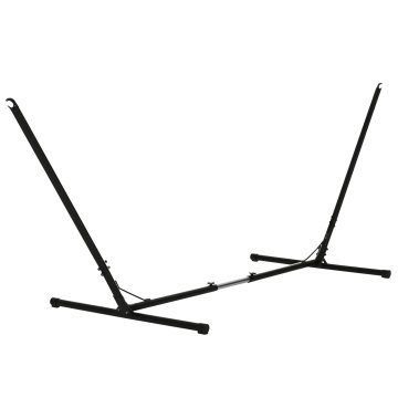 OUTSUNNY Podporna konstrukcija za nastavljivo ležalno mrežo največja nosilnost 120Kg 313-388x109x116cm črna