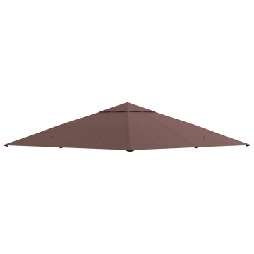 OUTSUNNY Nadomestna streha za gazebo 3x3 m za vrt, vodoodporna poliestrska gazebo tkanina 180g/m2 z 8 drenažnimi luknjami in zračnimi odprtinami, samo pokrivanje, 298x298 cm, kavna barva