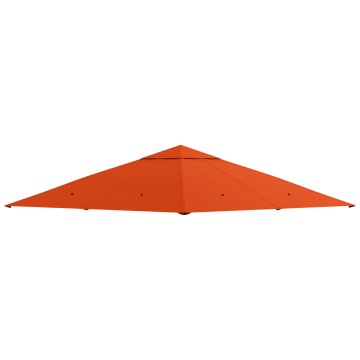 OUTSUNNY Nadomestna streha za gazebo 3x3 m za vrt, vodoodporna poliestrska tkanina za gazebo 180 G/M² z 8 drenažnimi luknjami in zračnimi odprtinami, samo pokrov, 298x298 cm, oranžna