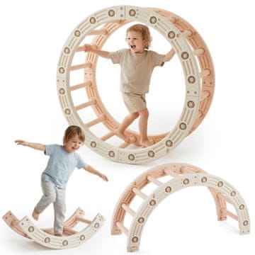 HyperMotion Modularni gimnastični gugalnik s funkcijo 4 v 1 za otroke - premer 110 cm, material HDPE, plezalni lok, vadba ravnotežja