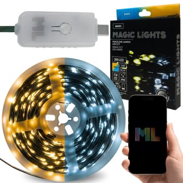 sarcia.eu Čarobne lučke 300 LED, SVETLOBNA VERIGA 30m, LED lučke, topla in hladna bela