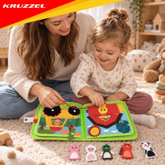 Kruzzel Senzorična Montessori knjiga Kmetija Kruzzel 28006 – 20 aktivnosti, 10 strani, 2+