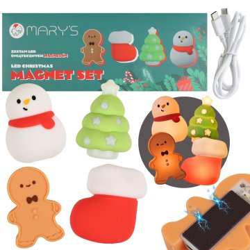 sarcia.eu Mary’s božični komplet LED magnetov, 4 božični vzorci magnetov za hladilnik