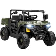 AIYAPLAY Električni avtomobil za otroke UTV 12V terensko vozilo za otroke s prtljažnikom, 2 motorja, 3-Točkovni varnostni pas, daljinski upravljalnik, vzmetenje, USB, glasba, luči, 1.8-3.7 km/h, 3-8 let