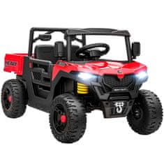 AIYAPLAY Električni avtomobil za otroke UTV 12V terenski avto za otroke s prtljažnikom, 2 motorja, 3-Točkovni varnostni pas, daljinski upravljalnik, vzmetenje, USB, glasba, svetlobe, 1.8-3.7 km/h, 3-8 let