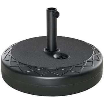 OUTSUNNY Podstavek za okrogel vrtni dežnik Φ55cm, podstavek 30kg za polnjenje z vodo za drogove 38mm, 48mm, črn