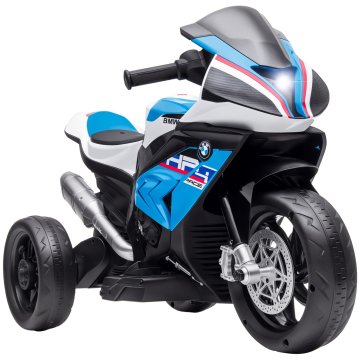 HOMCOM Moto za otroke 18-60 mesecev model BMW HP4 s žarometi, glasba in pedali, iz PP in kovina, 82.5x42x54 cm, modra
