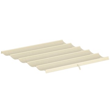 OUTSUNNY Streha za gazebo pergola z 10 drenažnimi odprtinami, nadomestni pokrov za gazebo iz zračnega poliestra, samo pokrivalo, 250x255 cm, za vrtno pergolo 3x3m, bela krema