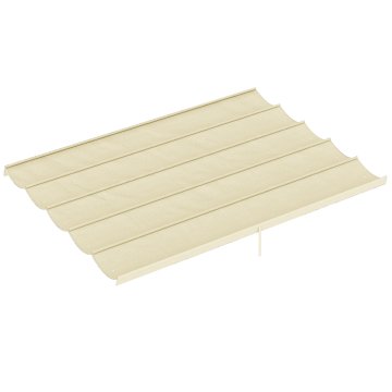 OUTSUNNY Streha za gazebo pergola z 10 drenažnimi luknjami, nadomestna tkanina za gazebo iz zračnega poliestra, samo pokrivalo, 350x260 cm, za vrtno pergolo 4x3 m, krem