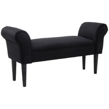 HOMCOM Klop za čevlje z zvitimi nasloni za roke, oblazinjena klop za vhod, črna, 102x36x51cm