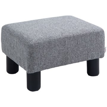 HOMCOM Puf oblazinjen iz lanene in plastične tkanine, pravokotna otomanska z oblazinjenim sedežem, za dnevno sobo in spalnico, 40x30x24 cm, siva