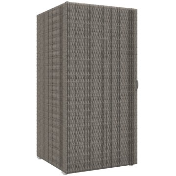 OUTSUNNY Omara za zunanjo in notranjo uporabo iz ratan PE, vrtna omara z 2 oddelka za teraso in bazen, 60x63x120cm, siva