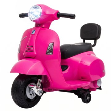 AIYAPLAY Električni motor za otroke 1.5-3 let mini vespa gts 6V, litijeva baterija, električni motor za otroke z naslonjalom, kolesci, žarometom, hupo, 2.5Km/H, mini motor za otroke, maks 25Kg, roza