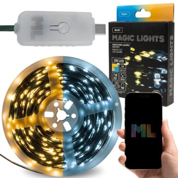 sarcia.eu Čarobne lučke 100 LED, SVETLOBNA GIRLANDA 10m, LED lučke, topla in hladna bela