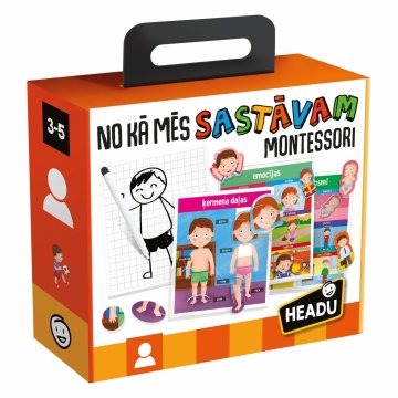 1423 Headu Montessori izobraževalna igra Kako smo narejeni (v latvijščini)