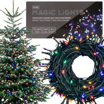 sarcia.eu Čarobna LED vrvica, SVETLOBNA GIRLANDA 25m, božične lučke 500 LED, 1 mio barv