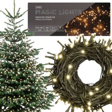 sarcia.eu Čarobna LED vrvica, SVETLOBNA GIRLANDA 50m, božične lučke 1000 LED, TOPLA BELA