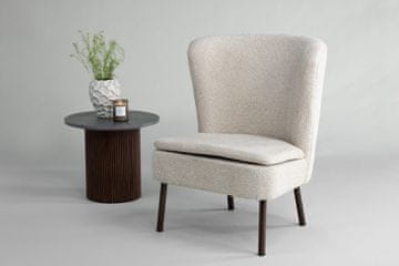 Venture Design Fotelj 80x92x66 cm bež, Boucle Pena Ploščat les Poliester Jeklo