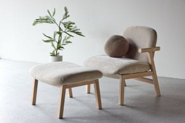 Venture Design Fotelj in tabure Rile 67x74x77 cm bež