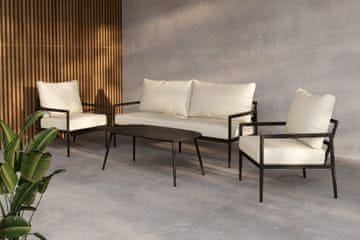 Venture Design Sedežna garnitura Taromina miza 109x59x41,5 cm črna bež