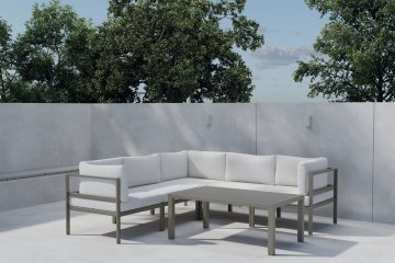 Venture Design Kotna sedežna garnitura Copacabana 70x218x218 cm rjava