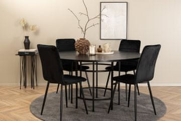 Venture Design Jedilna miza in stol komplet Copenhagen miza 140x74 cm stol 49x94x43 cm črna
